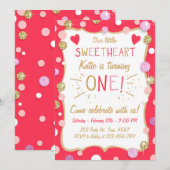 Valentijn Verjaardagsuitnodiging Little Sweetheart Kaart (Voorkant / Achterkant)