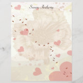 Valentijn Verstoorde Floral Roze Harten Briefpapie (Achterkant)