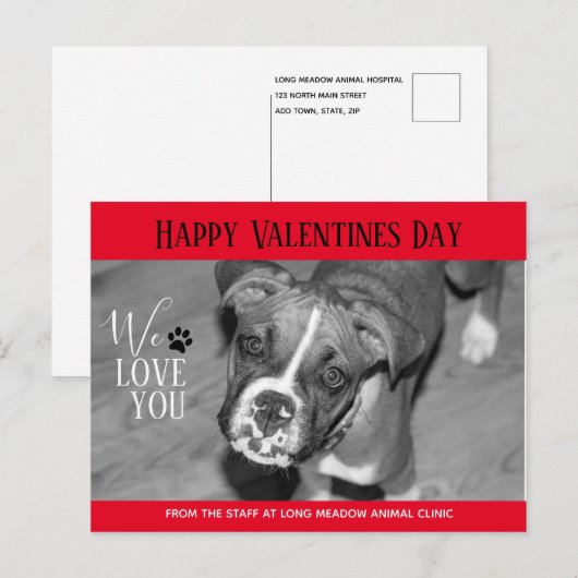 Valentijn Veterinary Holiday Cards Briefkaart (Voorkant / Achterkant)