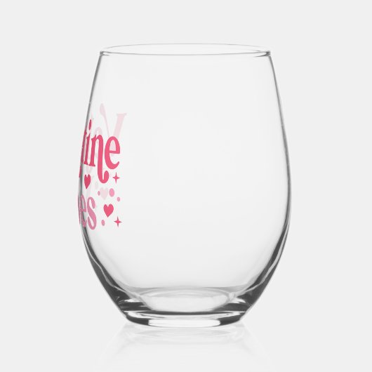 Valentijn Vibes Stemless Wine Glass Wijnglas Zonder Voet (Links)