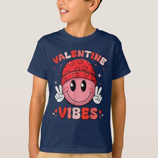 Valentijn Vibes Valentijnsdag Retro T-shirt (Voorkant)
