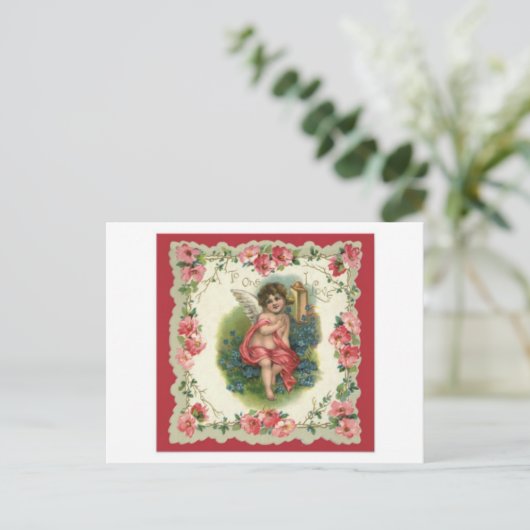  Valentijn Victoriaans Angel Feestdagenkaart (Staand voorkant)