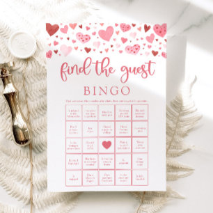 Valentijn Vind het Gast Baby shower Bingo Game Kaart