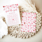 Valentijn Vind het Gast Bingo Baby shower Spel Kaart