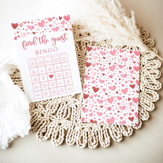 Valentijn Vind het Gast Bingo Baby shower Spel Kaart