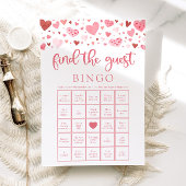 Valentijn Vind het Gast Bingo Baby shower Spel Kaart
