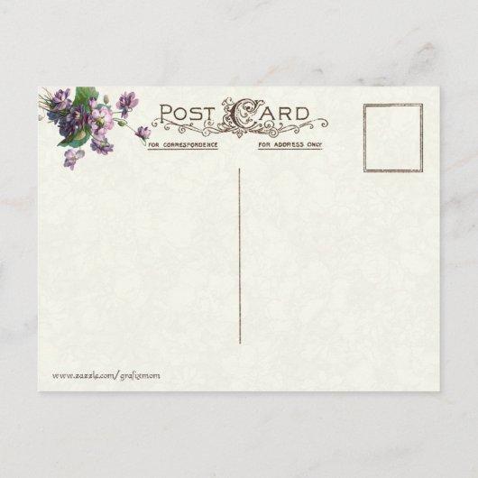 Valentijn Violets and Ribbons Feestdagenkaart (Achterkant)