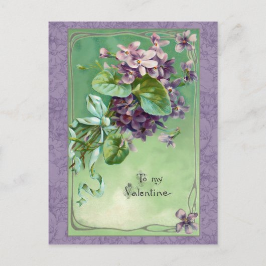  Valentijn Violets and Ribbons Feestdagenkaart (Voorkant)