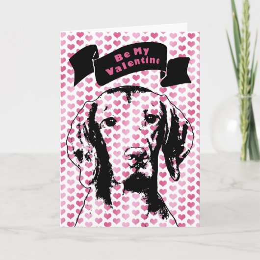 Valentijn - Vizsla Silhouet Reagan Feestdagen Kaart (Voorkant)