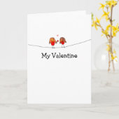 Valentijn vogelkaart kaart (Gele Bloem)