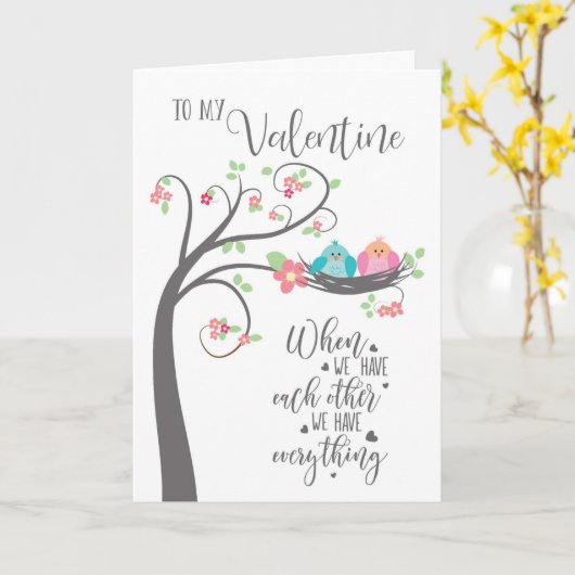 Valentijn vogelnestje als we elkaar hebben kaart (Gele Bloem)