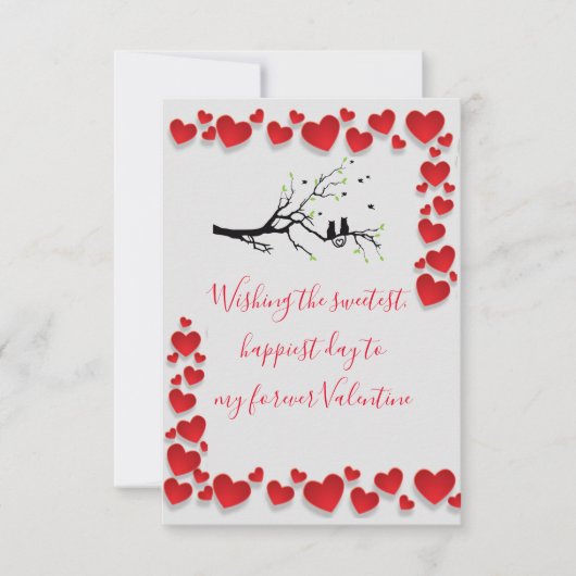 Valentijn vogels bedankkaart (Voorkant)