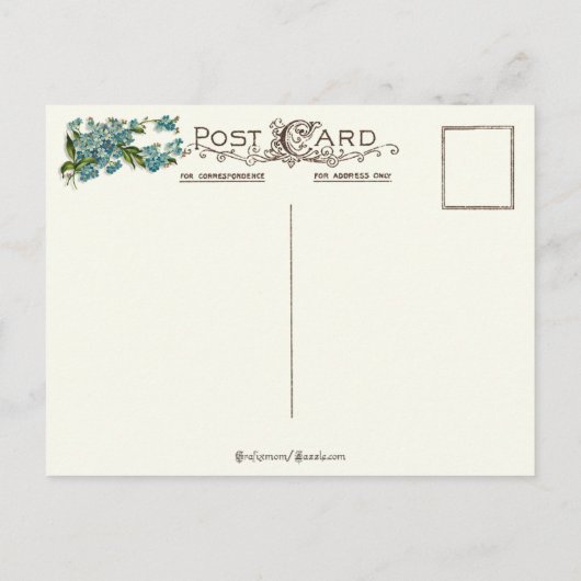  Valentijn Vogels en vergeet me Nots Feestdagenkaart (Achterkant)