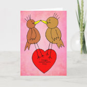 Valentijn vogels feestdagen kaart (Voorkant)
