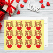 Valentijn Vogels op een Hart Patroon Briefkaart