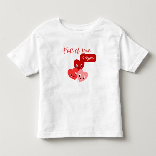 Valentijn vol liefde en gegiechel kinder shirts (Voorkant)