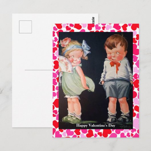  Valentijn voor Cute & Shy Boy & Girl (kopie) Briefkaart (Voorkant / Achterkant)