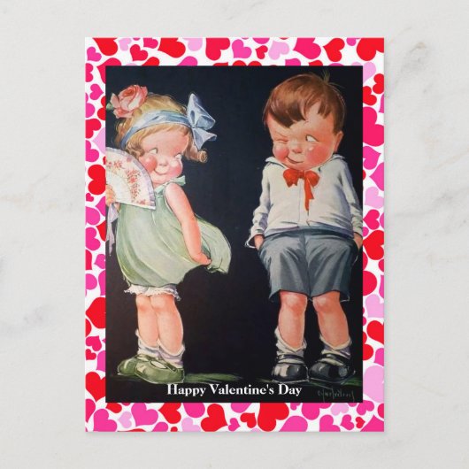 Valentijn voor Cute & Shy Boy & Girl (kopie) Briefkaart (Voorkant)