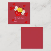 Valentijn voor de klas van kinderen "bijenmijn" informatiekaartje (Voorkant / Achterkant)