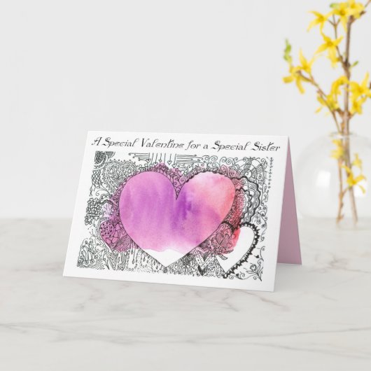 Valentijn voor een speciale zuster Kaart (Gele Bloem)