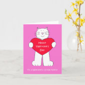 Valentijn voor Geat Niece Cat Holding Heart Kaart (Gele Bloem)