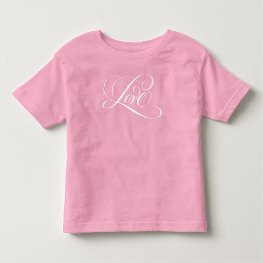 Valentijn voor gepantserde Baby Love Script Callig Kinder Shirts (Voorkant)