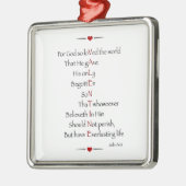 VALENTIJN - Voor God zo geliefd als de wereld Metalen Ornament (Links)