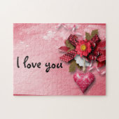 Valentijn voor hart en bloem Puzzle Legpuzzel (Horizontaal)