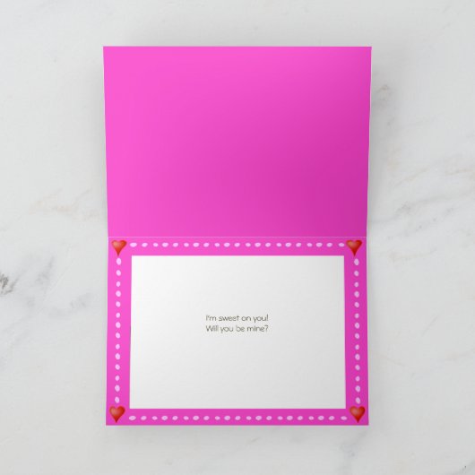 Valentijn voor kat- en thee-Rozen Kaart (Binnen)