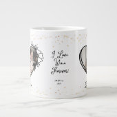 Valentijn voor kleinkind Black Heart Grote Koffiekop (Voorkant)