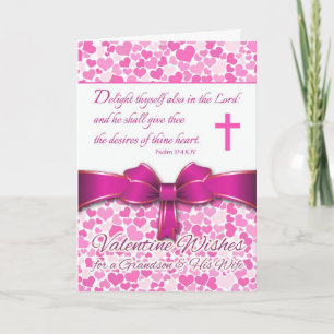 Valentijn voor kleinzoon en vrouw, Psalm 37 Feestdagen Kaart