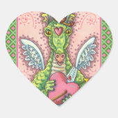 VALENTIJN VOOR KUSTMATIGE DRAGON, HART- EN ARROUWV HART STICKER (Voorkant)