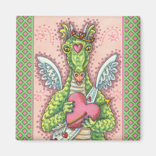 VALENTIJN VOOR KUSTMATIGE DRAGON, HART- EN ARROUWV MAGNEET