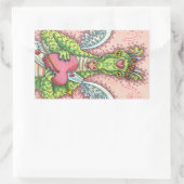 VALENTIJN VOOR KUSTMATIGE DRAGON, HART- EN ARROUWV RECHTHOEKIGE STICKER (Tas)