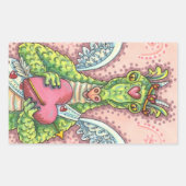 VALENTIJN VOOR KUSTMATIGE DRAGON, HART- EN ARROUWV RECHTHOEKIGE STICKER (Voorkant)
