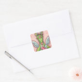 VALENTIJN VOOR KUSTMATIGE DRAGON, HART- EN ARROUWV VIERKANTE STICKER (Envelop)