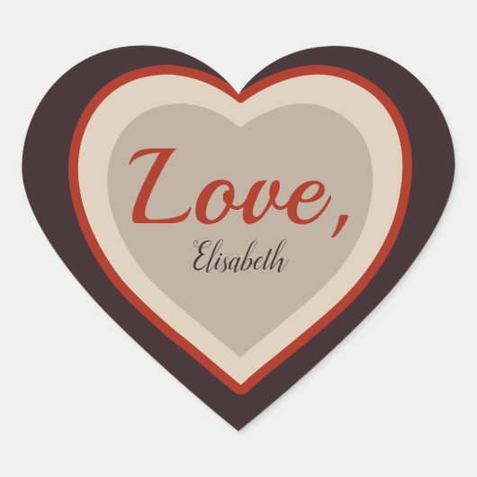 Valentijn voor liefdeshandtekeningen Elegant retro Hart Sticker (Voorkant)