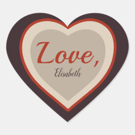 Valentijn voor liefdeshandtekeningen Elegant retro Hart Sticker