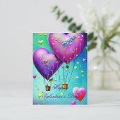 Valentijn voor luchtballonnen van het klinkende ha briefkaart (Staand voorkant)
