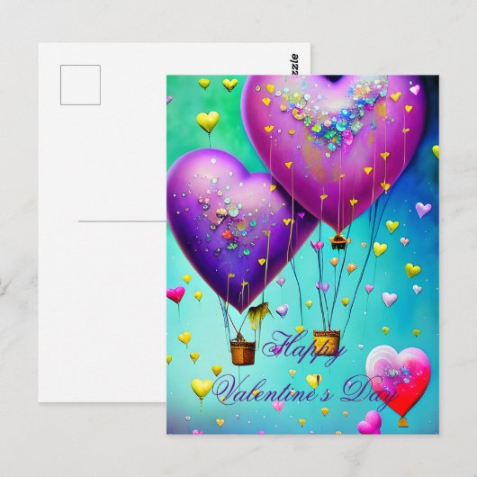 Valentijn voor luchtballonnen van het klinkende ha briefkaart (Voorkant / Achterkant)