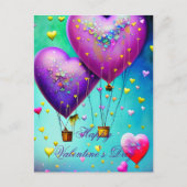 Valentijn voor luchtballonnen van het klinkende ha briefkaart (Voorkant)