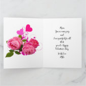 Valentijn voor mama Rozen en harten Groet  Kaart (Binnen)