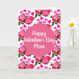 Valentijn voor mama Rozen en harten Groet Kaart