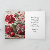 Valentijn voor mama Rozen en harten Wenskaart Kaart (Binnen)
