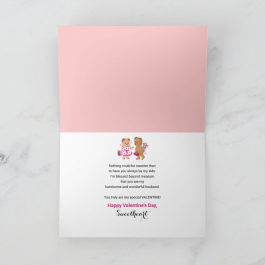 Valentijn voor mijn man twee Teddy Bears Card Kaart (Binnen)