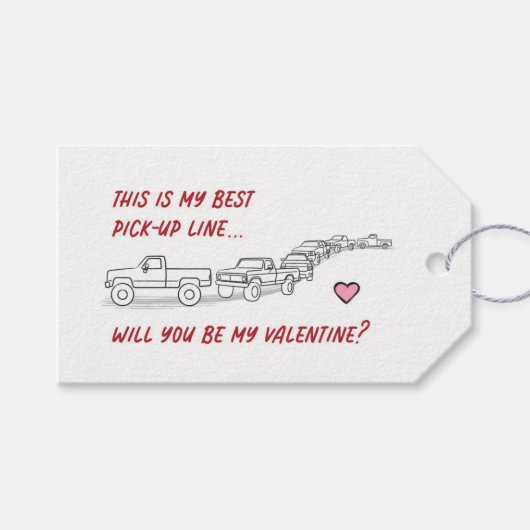 Valentijn voor ophaalservice Funny Pickup Truck Gi Cadeaulabel (Voorkant (Horizontaal))