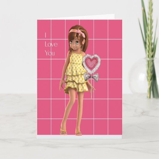 Valentijn voor papa van Young Daughter Bedankkaart (Voorkant)