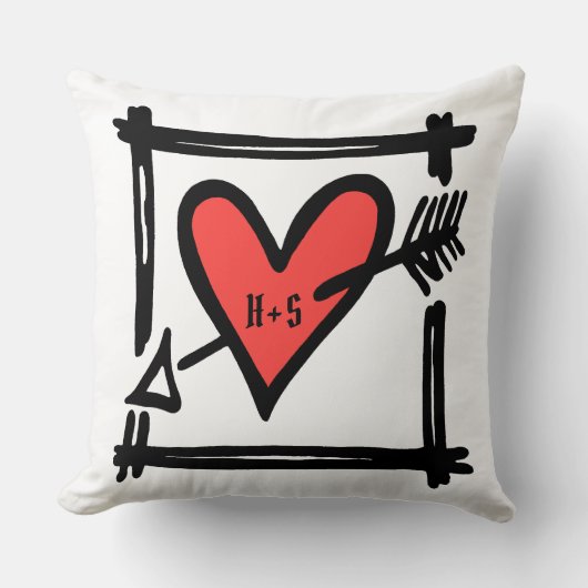 Valentijn voor persoonlijke liefdeshartrennis kussen (Voorkant)