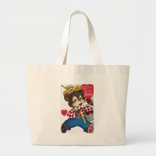  Valentijn voor zoon Grote Tote Bag (Voorkant)