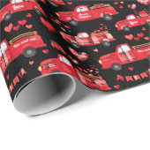 Valentijn vrachtwagens op zwart cadeaupapier (Rol Hoek)